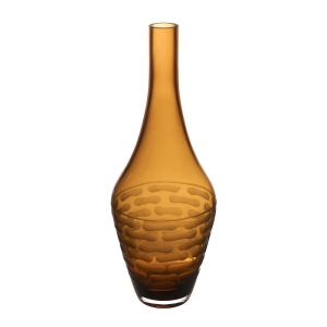 Decorative Amber Gold Glass Vase H-14.5" D-1.5" (Wholesale 6 pcs Per Case)