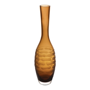 Decorative Olive Green Glass Vase H-13" D-1.5" 
