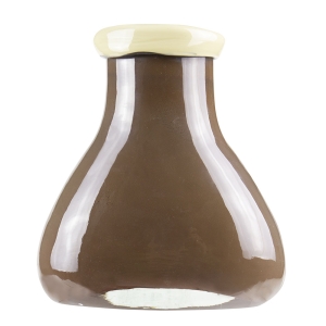 Brown Bottle Vase with Flip Lip