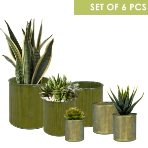 zinc metal planters set of 6 pcs