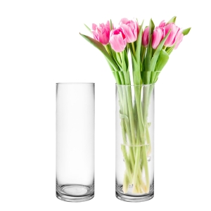 Glass Cylinder Vase 12"H x 4"D Clear 