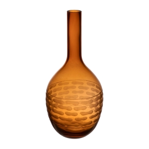 Decorative Orange Amber Orange Glass Vase 14.5" 