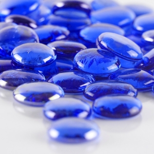 Cobalt Blue Large Glass Flat Gemstone Vase Fillers table scatters