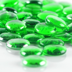 Green Large Glass Flat Gemstone Vase Fillers table scatters