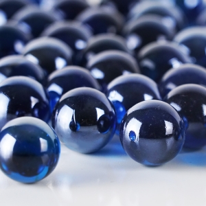 large glass marble gem cobalt blue