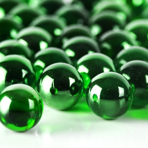 large glass green round marble