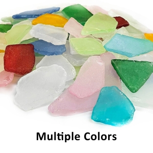 Flat Sea Glass Vase Filler, 1.5 Cups/LB (Wholesale 20 LBS/Case)