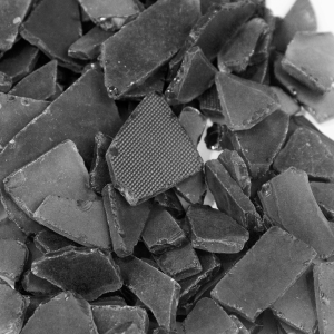 Frosted Black Flat Sea Glass Vase Filler, 1.5 Cups/LB (Wholesale 20 LBS/Case)
