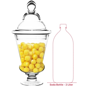 Taper Down Apothecary Candy Jar H-16.75" D-7" Clear