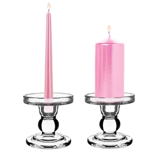 glass pillar taper candlestick candle holders