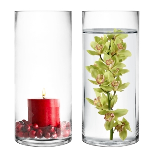 Glass Cylinder Vase H-9" x D-4" Clear (Wholesale Pack of 12)