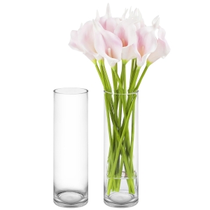 18" Decorative Glass Cylinder Candle Holder Vases