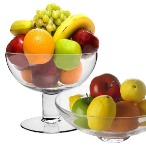 glass compote fruit footed bowl vases