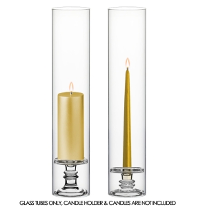Open-Ended Glass Hurricane Candle Shade Chimney Tube 24" x 4.75"