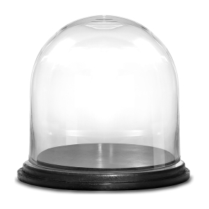 Glass Dome Cloche Decorative Plant Terrarium Bell Jars with Wood Base H-13" x W-13" (Wholesale Pack of 2)