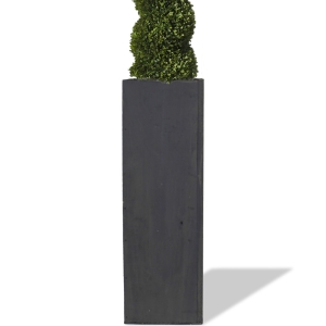 Garden Wood Square Box H-15" Planter with Zinc Metal Liner Vase