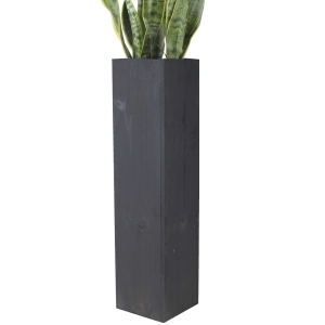 20" Garden Wood Cube Box Planter with Zinc Metal Liner Vase
