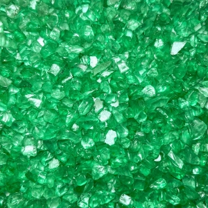 Green Crushed Glass Gravel Vase Filler, Approx. 42 Cups/LB (Wholesale 28 LBS/Case)