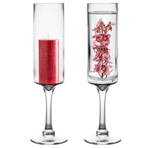 Glass Long Stem Contemporary Pillar Candle Holder H-16" x D-3.5" Clear (Wholesale Pack of 6)