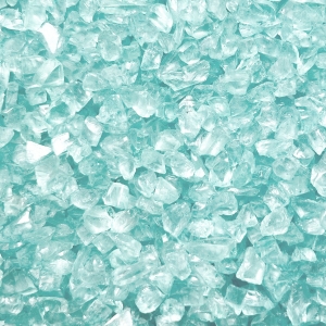 Ice Blue Crushed Glass Gravel Vase Filler, Approx. 42 Cups/LB (Wholesale 28 LBS/Case)