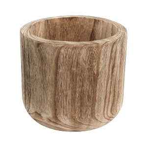 11 inches burnt wooden planter cylinder vases