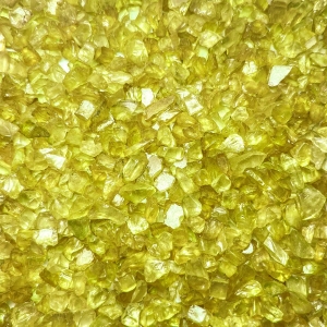 Yellow Crushed Glass Gravel Vase Filler, Approx. 42 Cups/LB (Wholesale 28 LBS/Case)