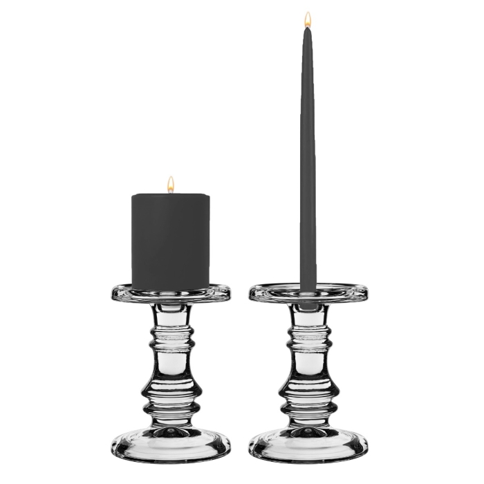 Kachhu® Stylish Chrome Pillar Glass Candle Holder Dimensions 26 x 37cm Approx. 