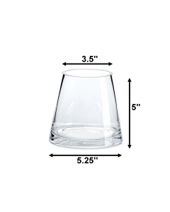 Tapered Down Glass Vase – 5" Height, 5.25" Width (Wholesale, 24 PCS/Case)