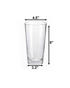 Tapered Down Glass Vase – 8" Height, 3.2" Width (Wholesale, 12 PCS/Case)