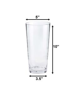 tapered down 10 inches glass cylinder vases