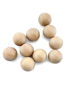 1.25" Natural Unfinished Round Hard Wood Craft Balls