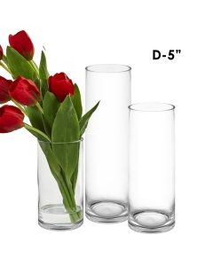 glass cylinder vases 6 inches diameter set of 3