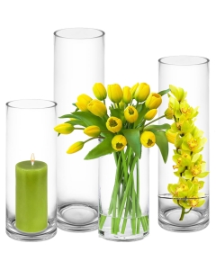 glass cylinder vases centerpieces 5 inches wide opening