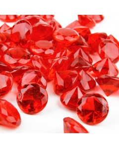 Red Acrylic Diamonds Vase Filler,  1" (Wholesale 24 LBS/Case)