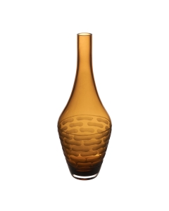 Decorative Amber Gold Glass Vase H-14.5" D-1.5" (Wholesale 6 pcs Per Case)