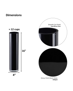 glass black cylinder vases wholesale