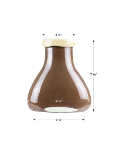 Brown Bottle Vase with Flip Lip