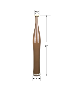 Brown Slim Curve Vase with Flip Lip H-24" D-1.5"
