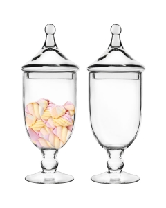 Glass Apothecary Candy Jar H-16.5" D-6.5" Clear