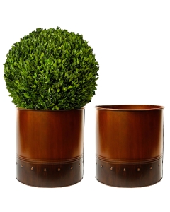 12" x 12" Zinc Cylinder Vases with Copper Finish