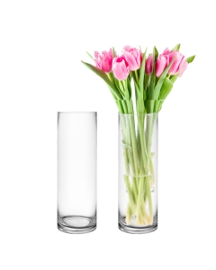 glass cylinder vases 12" x 4" diameter