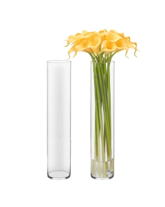 Glass Cylinder Vase H-20" x D-4" Clear (Wholesale Pack of 6)