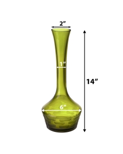 Decorative Olive Green Glass Vase 14.5" 