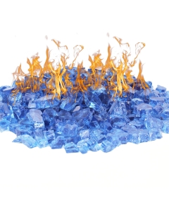 Fire Glass, 40 lbs Pacific Blue 1/2" Tempered Glass