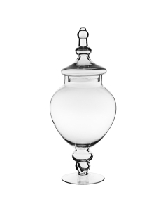 Glass Apothecary Candy Jar H-14.75" D-6.5" Clear