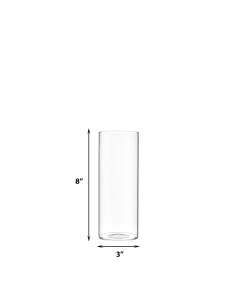 8" X 3" Glass Cylinder Vases