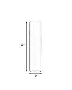 Glass Cylinder Bud Vase. H-14", D-3" (Wholesale 18 PCS/Case)