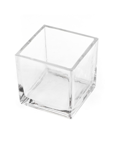 Glass Cube Vase Square Centerpiece Candle Holder 6" x 6" x 6" Clear