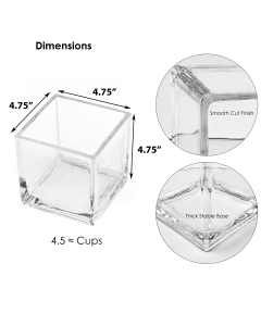glass 5 inches cube vases