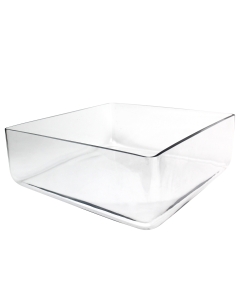 Square Shaped Glass Vase 14" x 14" x 5" Clear